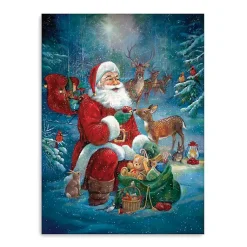 Christmas Art & Wall Decor>Kirklands Home Santa's Woodland Friends Canvas Art Print