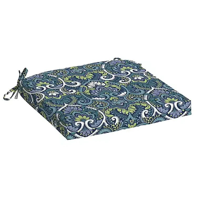Kirklands Home Sapphire Aurora Damask Luxe Outdoor Seat Cushion Blue Sale