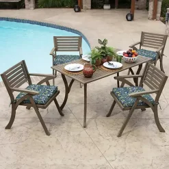Kirklands Home Sapphire Aurora Damask Luxe Outdoor Seat Cushion Blue Sale
