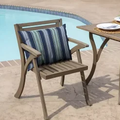 Kirklands Home Sapphire Aurora Stripe Outdoor Lumbar Pillow Hot