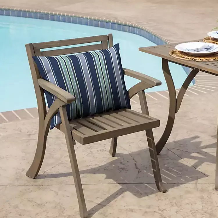 Kirklands Home Sapphire Aurora Stripe Outdoor Lumbar Pillow Hot