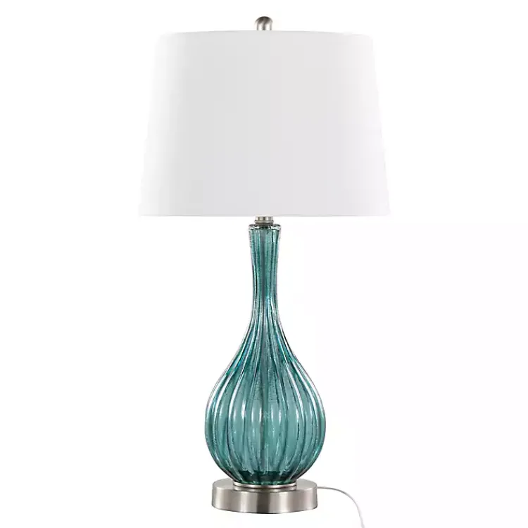 Kirklands Home Sapphire Crackle Glass Table Lamps, Set of 2 White Online