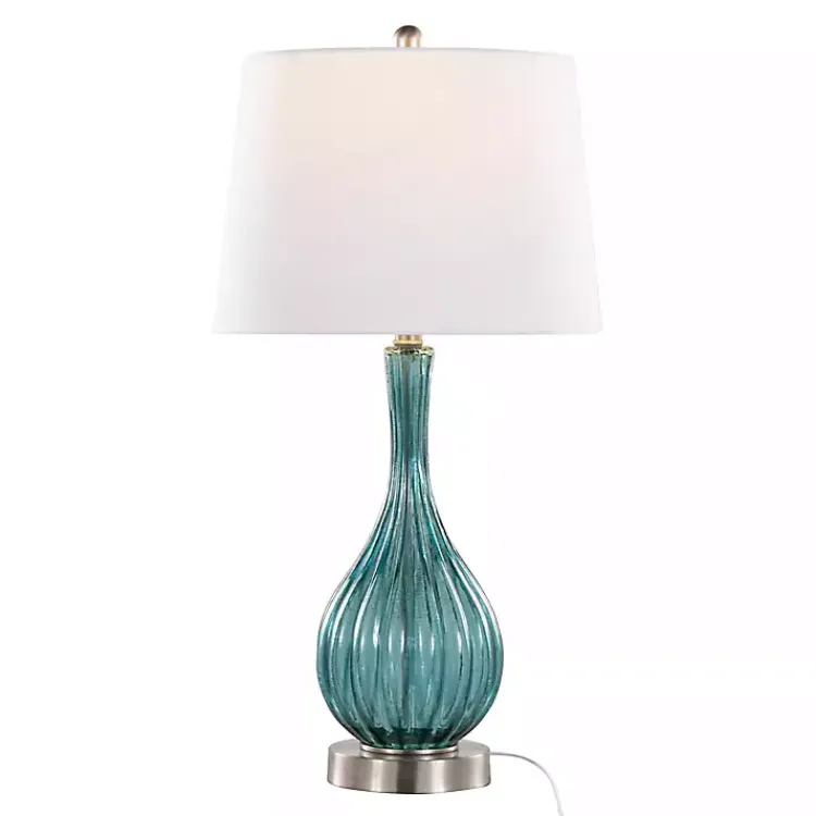 Kirklands Home Sapphire Crackle Glass Table Lamps, Set of 2 White Online