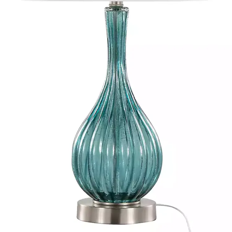 Kirklands Home Sapphire Crackle Glass Table Lamps, Set of 2 White Online