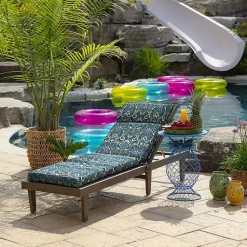 Kirklands Home Sapphire Damask Outdoor Chaise Cushion