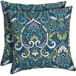 Kirklands Home Sapphire Damask Outdoor Pillows, Set of 2 Best