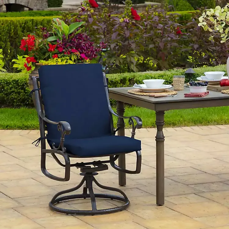 Kirklands Home Sapphire Leala Luxe Outdoor Dining Chair Cushion Blue Discount