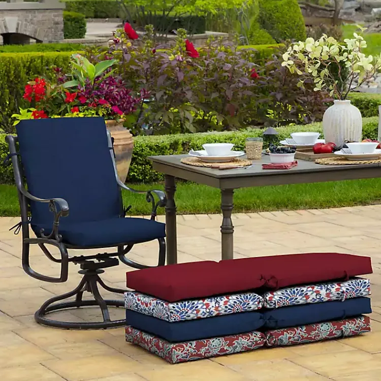 Kirklands Home Sapphire Leala Luxe Outdoor Dining Chair Cushion Blue Discount