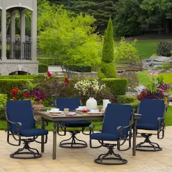 Kirklands Home Sapphire Leala Luxe Outdoor Dining Chair Cushion Blue Discount