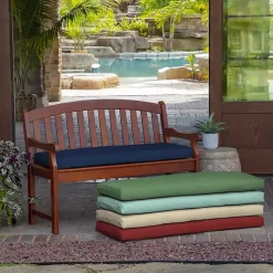 Kirklands Home Sapphire Leala Texture Outdoor Bench Cushion Blue