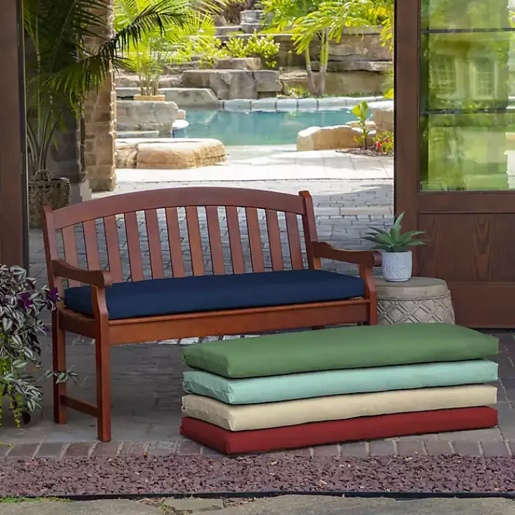 Kirklands Home Sapphire Leala Texture Outdoor Bench Cushion Blue