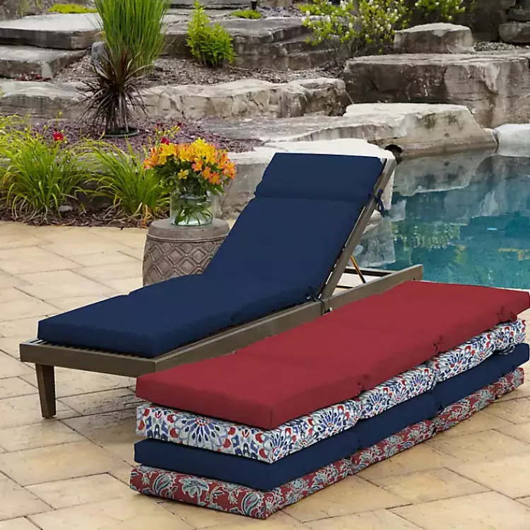 Kirklands Home Sapphire Leala Texture Outdoor Chaise Cushion Blue Discount