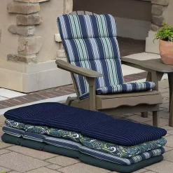 Kirklands Home Sapphire Stripe Outdoor Adirondack Cushion Blue New