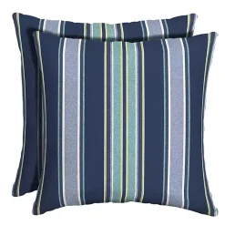 Kirklands Home Sapphire Stripe Outdoor Pillows, Set of 2 Outlet
