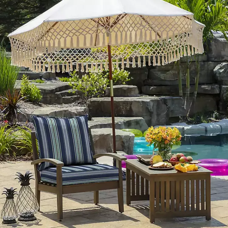Kirklands Home Sapphire Stripe 2-pc. Outdoor Deep Seat Cushion Blue Clearance