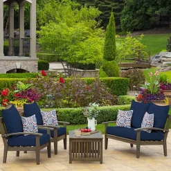 Kirklands Home Sapphire Texture Outdoor Deep Seat Cushions Blue Clearance