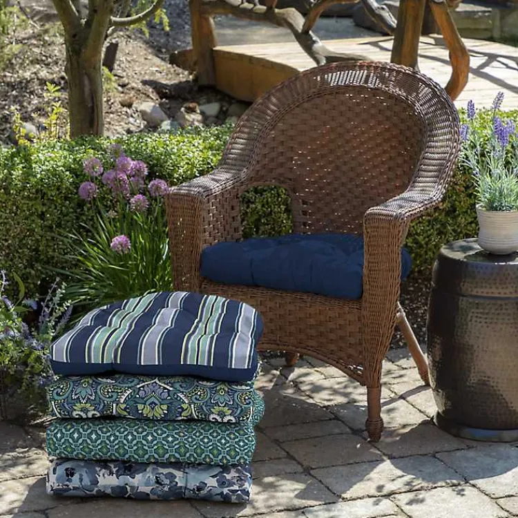 Kirklands Home Sapphire Texture 2-pc. Outdoor Wicker Cushion Set Blue Sale