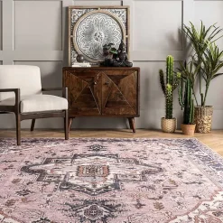 Kirklands Home Sasha Medallion Washable Area Rug, 4x6 Best