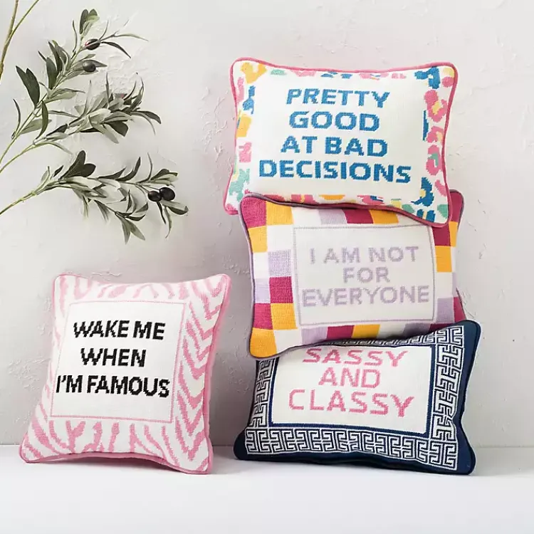 Pillows>Kirklands Home Sassy and Classy Needlepoint Throw Pillow