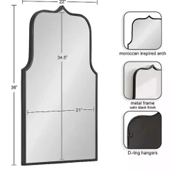 Kirklands Home Satin Arched Scallop Wall Mirror Black Outlet