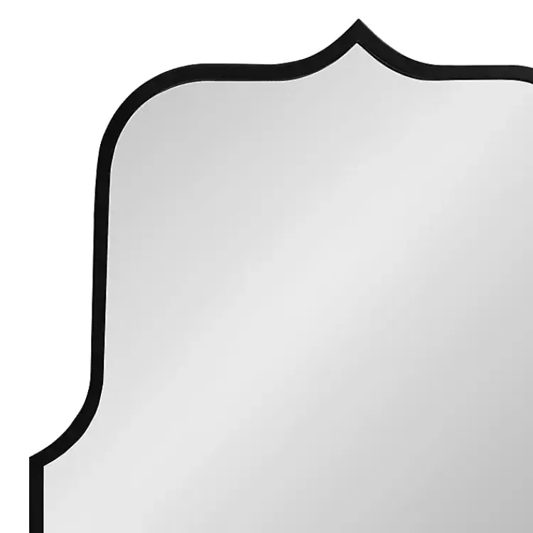Kirklands Home Satin Arched Scallop Wall Mirror Black Outlet