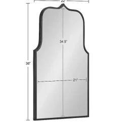 Kirklands Home Satin Arched Scallop Wall Mirror Black Outlet