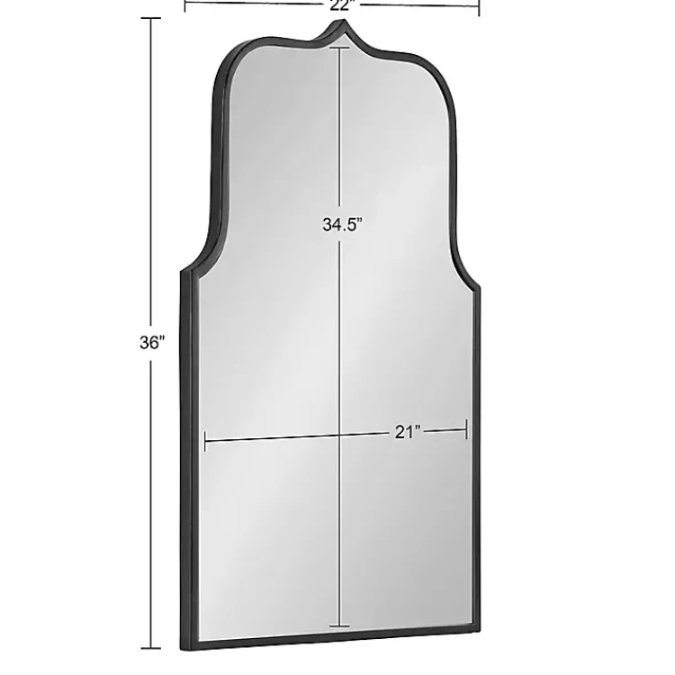 Kirklands Home Satin Arched Scallop Wall Mirror Black Outlet