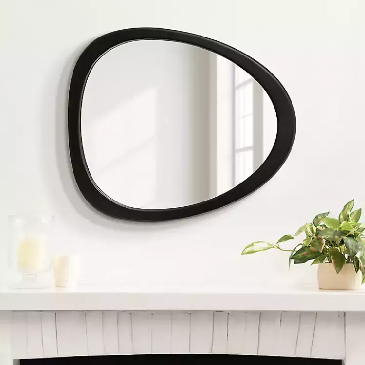 Kirklands Home Satin Black Asymmetrical Wall Mirror Discount