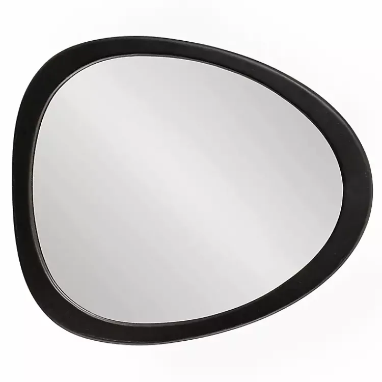Kirklands Home Satin Black Asymmetrical Wall Mirror Discount