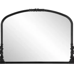 Kirklands Home Satin Baroque Arched Wall Mirror Black Outlet