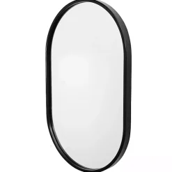 Kirklands Home Satin Iron Oval Framed Wall Mirror Black Best