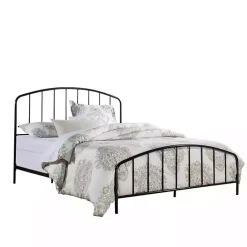 Kirklands Home Satin Metal Spindle Queen Headboard Set Black