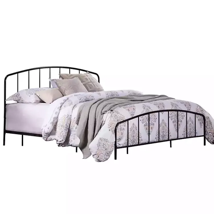 Kirklands Home Satin Metal Spindle King Headboard Set Black Outlet