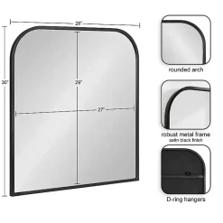 Kirklands Home Satin Wide Arch Wall Mirror Black Online