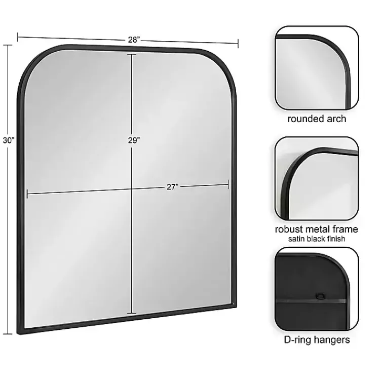 Kirklands Home Satin Wide Arch Wall Mirror Black Online