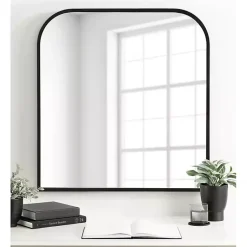 Kirklands Home Satin Wide Arch Wall Mirror Black Online