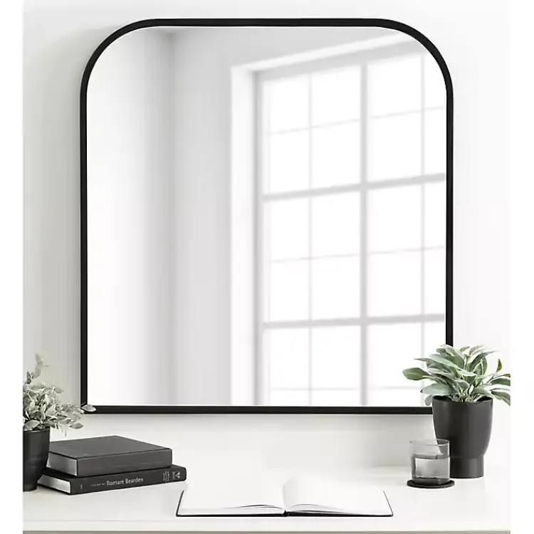 Kirklands Home Satin Wide Arch Wall Mirror Black Online