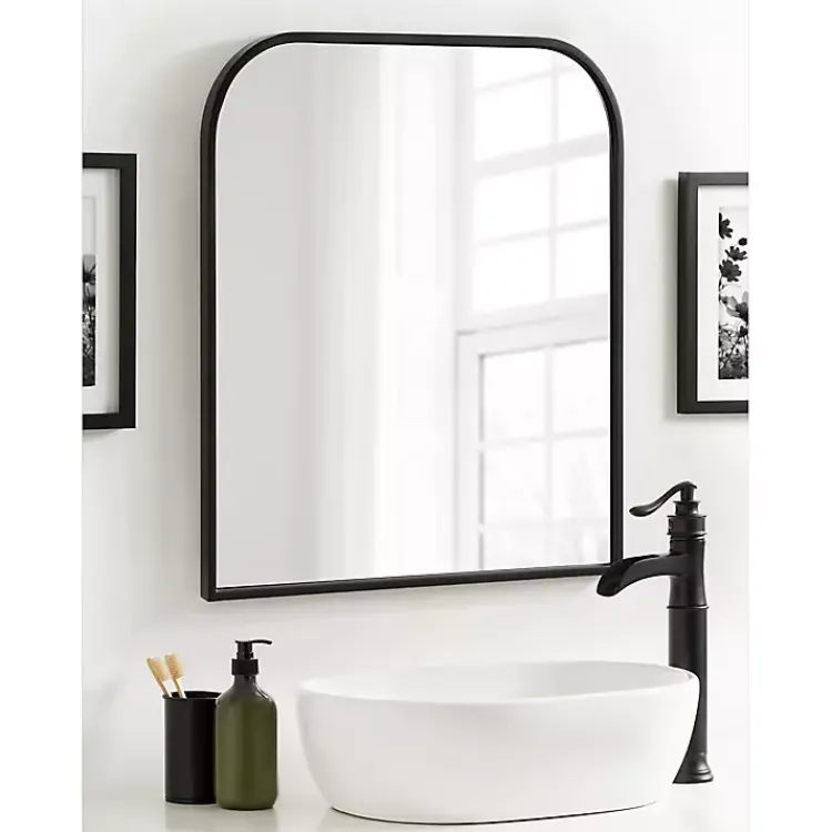 Kirklands Home Satin Wide Arch Wall Mirror Black Online