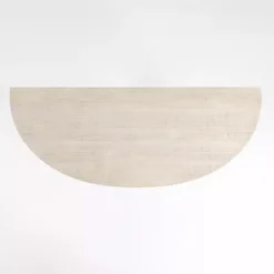 Kirklands Home Savannah Cream Distressed Half Moon Console Table White New
