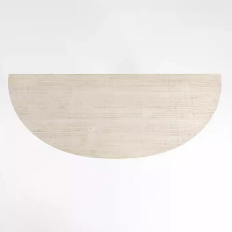 Kirklands Home Savannah Cream Distressed Half Moon Console Table White New