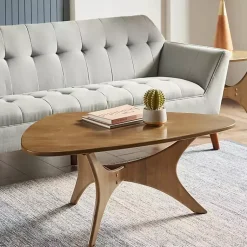 Kirklands Home Savannah Wooden Triangle Coffee Table Brown