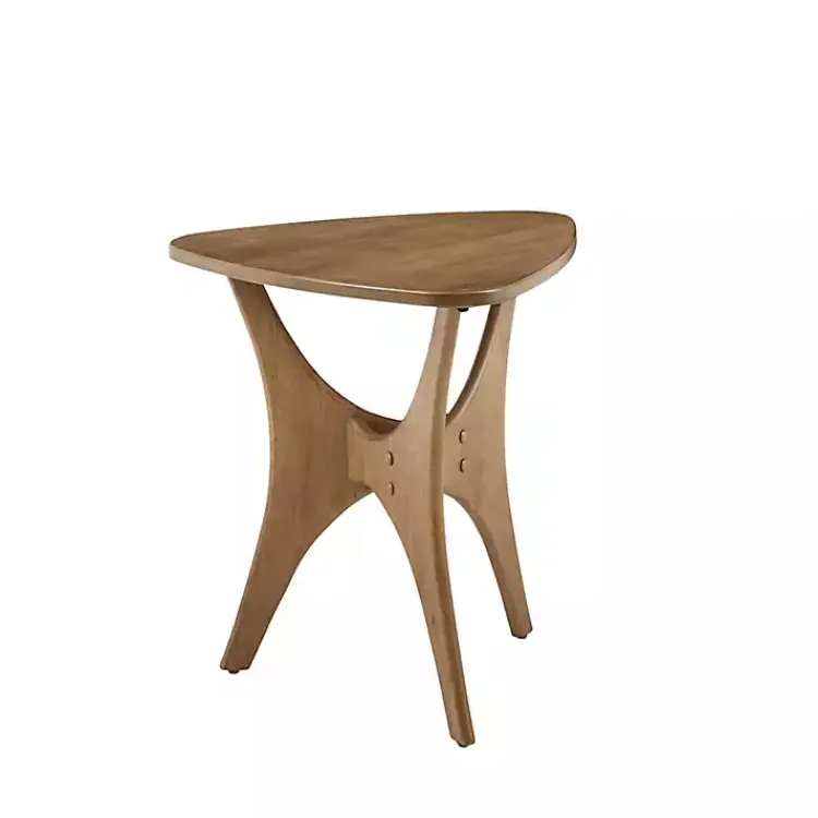 Kirklands Home Savannah Wooden Triangle Accent Table Brown Best