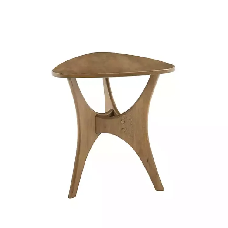 Kirklands Home Savannah Wooden Triangle Accent Table Brown Best