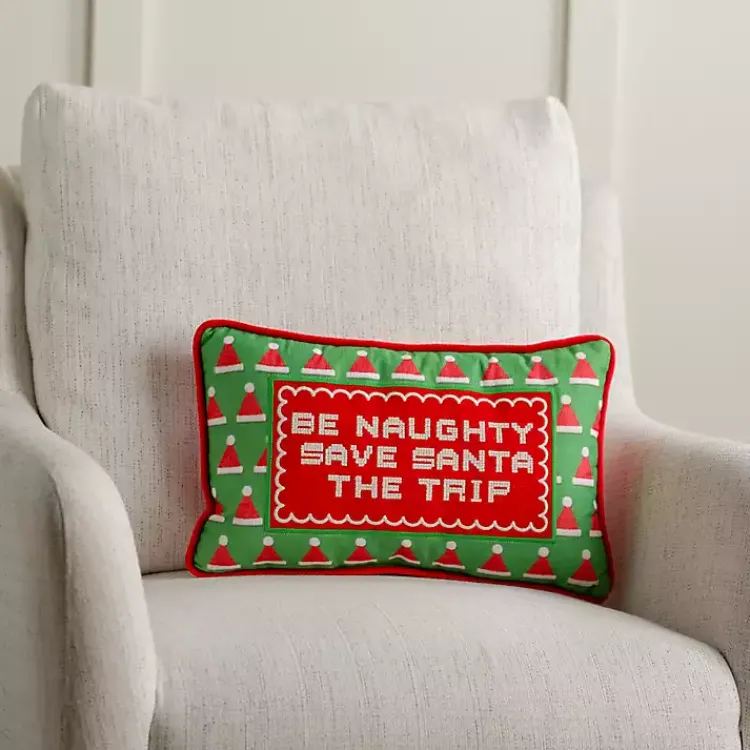 Pillows>Kirklands Home Save Santa the Trip Needlepoint Pillow