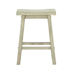 Kirklands Home Sawgrass Wooden Saddle Seat Counter Stool White Online