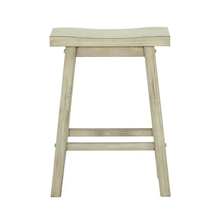 Kirklands Home Sawgrass Wooden Saddle Seat Counter Stool White Online