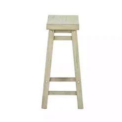Kirklands Home Sawgrass Wooden Saddle Seat Counter Stool White Online