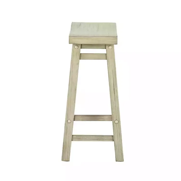 Kirklands Home Sawgrass Wooden Saddle Seat Counter Stool White Online
