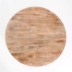 Kirklands Home Sawmark Round Drum Coffee Table Brown
