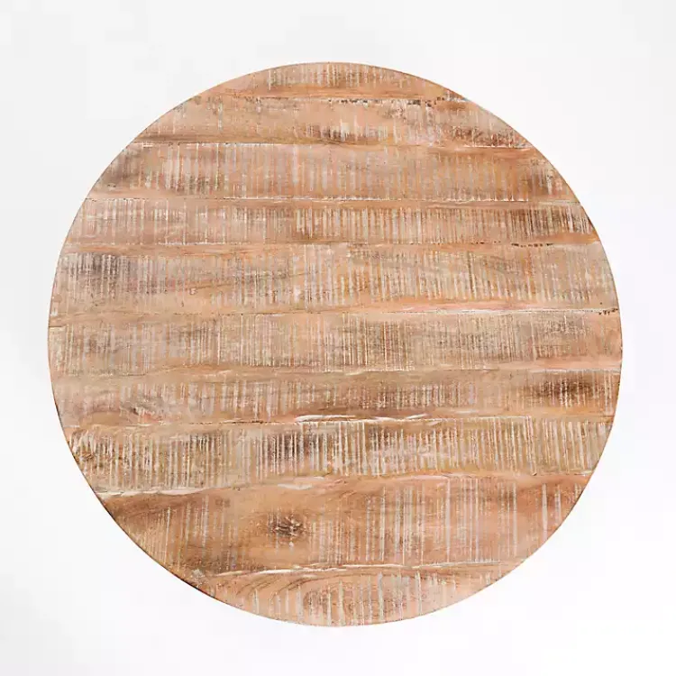 Kirklands Home Sawmark Round Drum Coffee Table Brown
